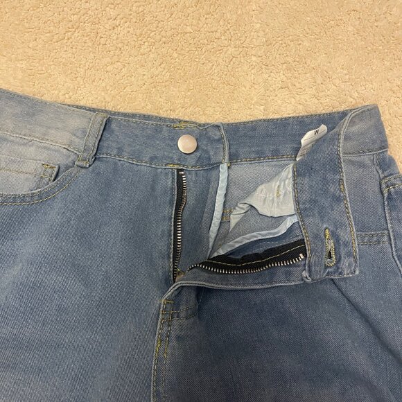 Distressed Blue Wide-Leg Denim Jeans‎ Medium Size - Picture 9 of 14